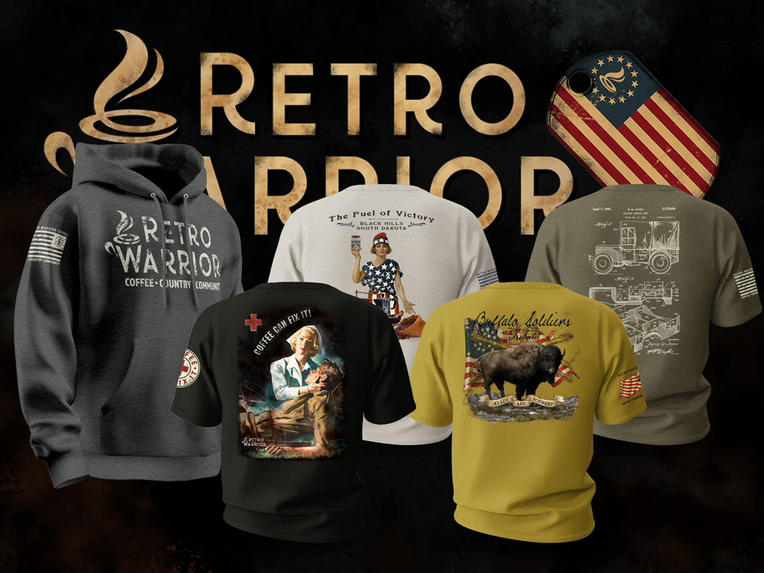 Retro Warrior Coffee Shirts, Hoodies & Metal Signs
