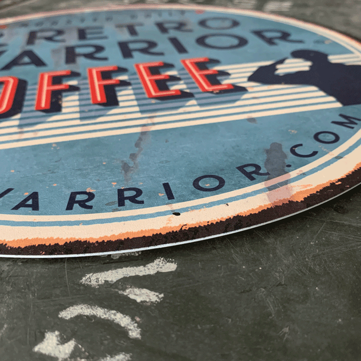 Retro Warrior Coffee Vintage Sign